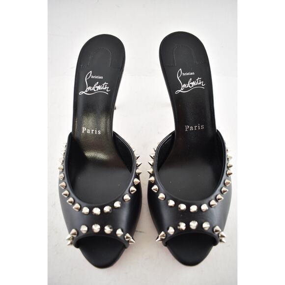 Christian Louboutin Me Dolly Spike 85 Black Backless Sandal Mule Heel Pump 38.5 - Picture 4 of 14